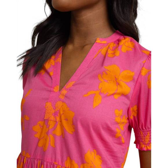 NEW SOUTHERN TIDE nadine tiered cotton lawn maxi dress in camelia rose pink